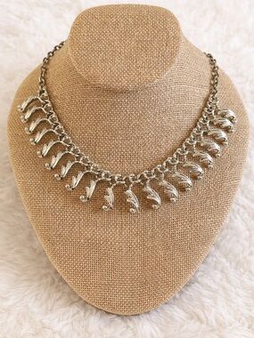 Vintage Sarah Coventry Silver Tone Statement Necklace Mid Century Modern